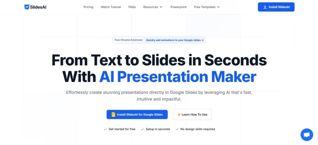 SlidesAI homepage