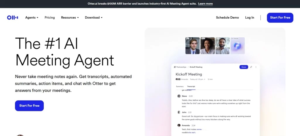 otter ai homepage