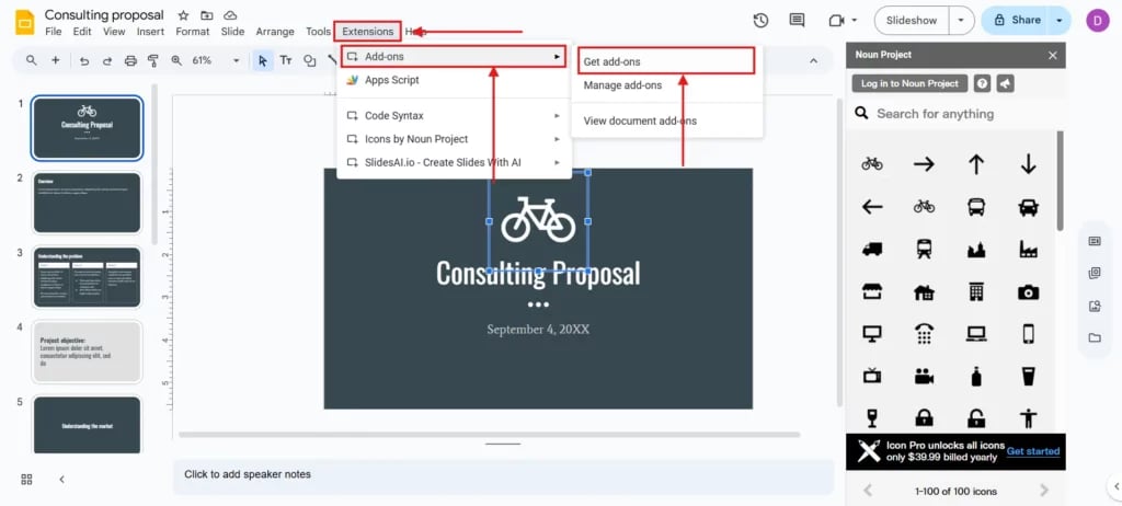 Go to “Extensions”