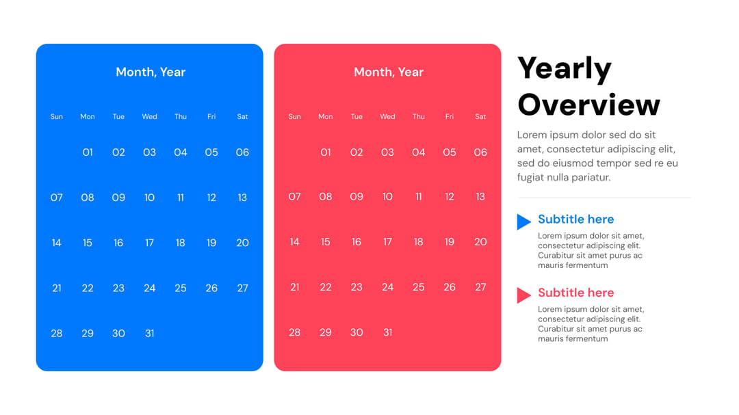 Calendar Presentation Templates template