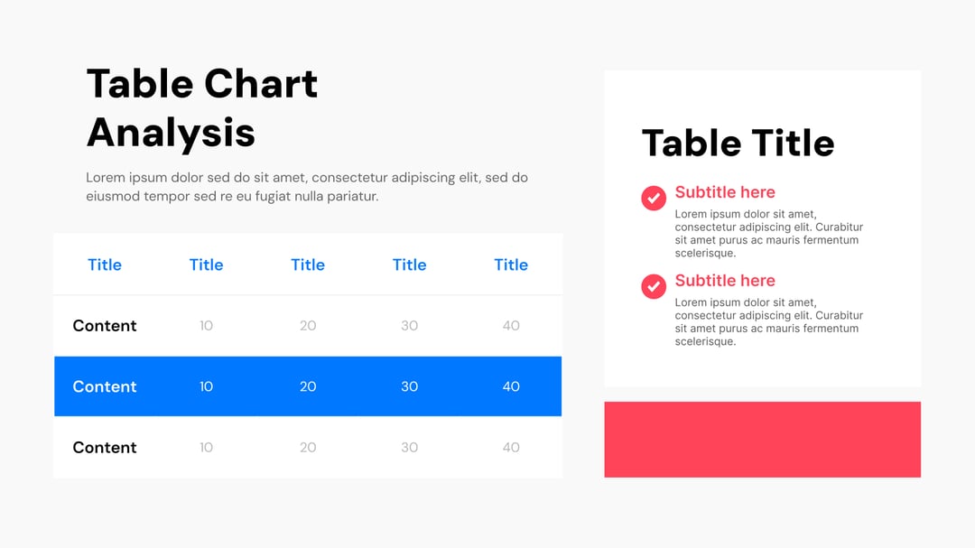 Table Presentation template