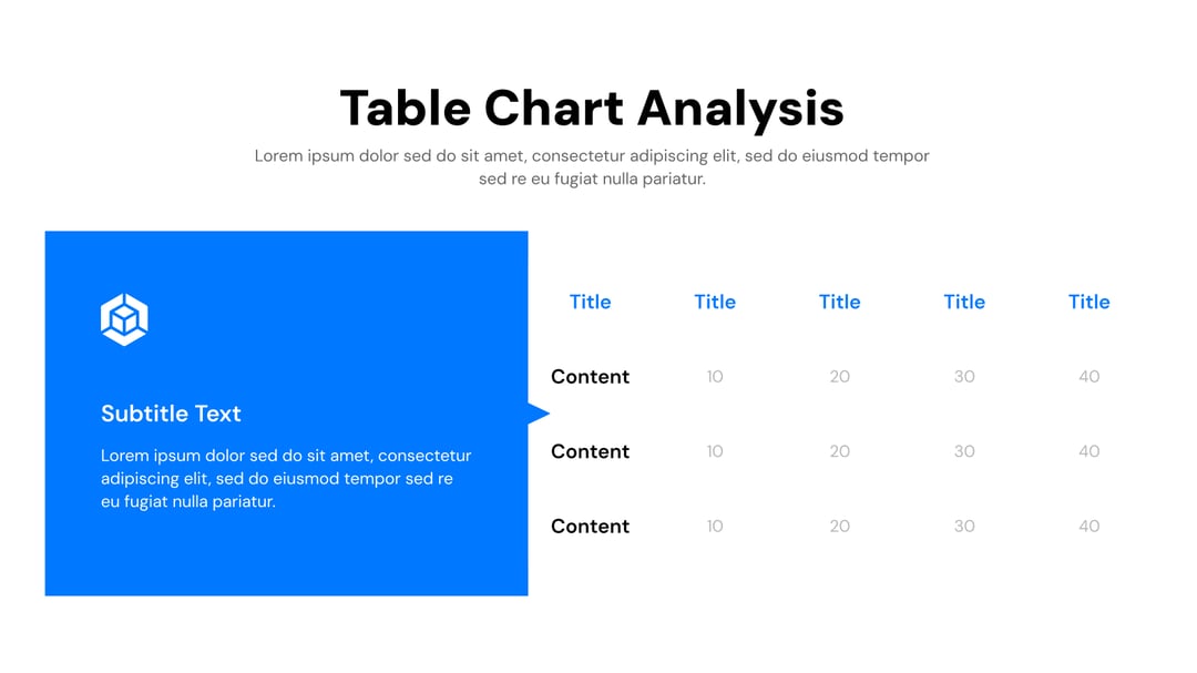 Table Presentation template