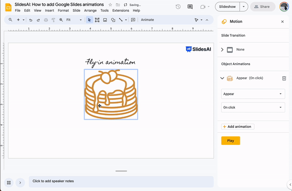 How to animate image on Google Slides