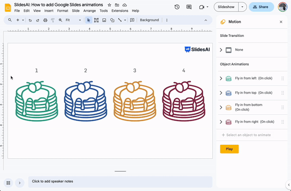 How to remove all animations in Google Slides