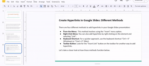 How to Link a Specific Slide using Hyperlink