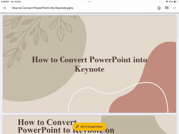 How to Convert a PowerPoint Presentation to Keynote on an iPad