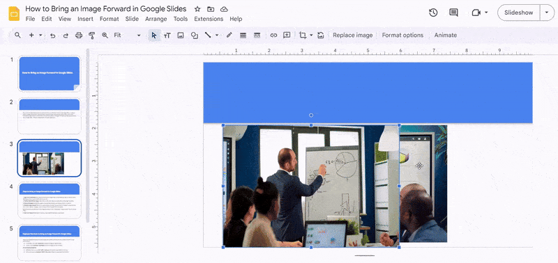 Steps to Bring an Image Forward in Google Slides