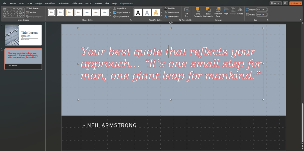 Change the Text Outline Color In Powerpoint