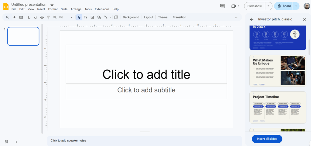 Pick a SlidesAI template