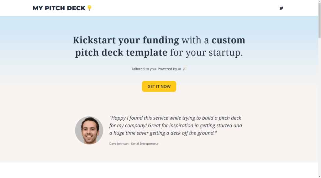 My Pitch Deck online tool