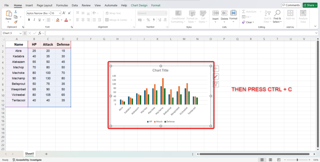 Preparing Your Excel Chart