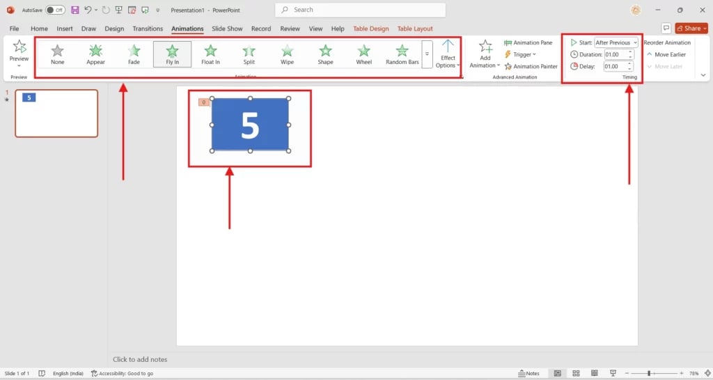added a 5 number on powerpoint