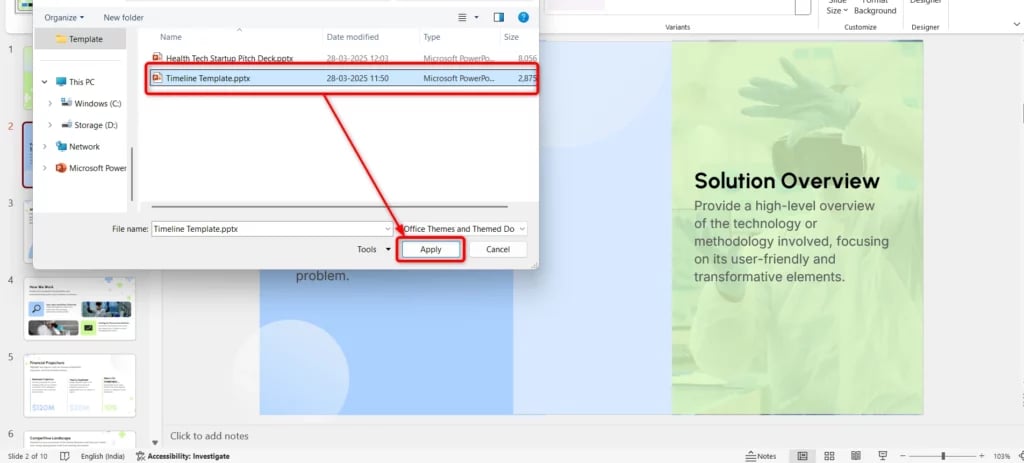 select your theme in powerpoint