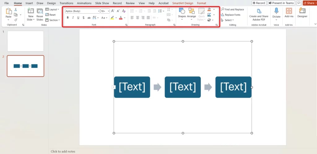 use formatting options to enhace your timeline