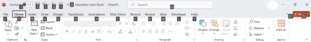 Ribbon in PowerPoint