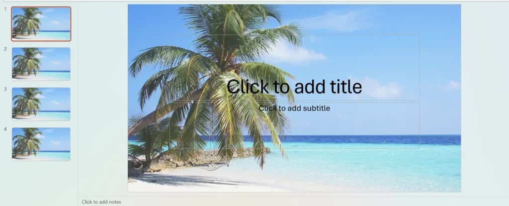 Final look after inserting image as a background in PowerPoint