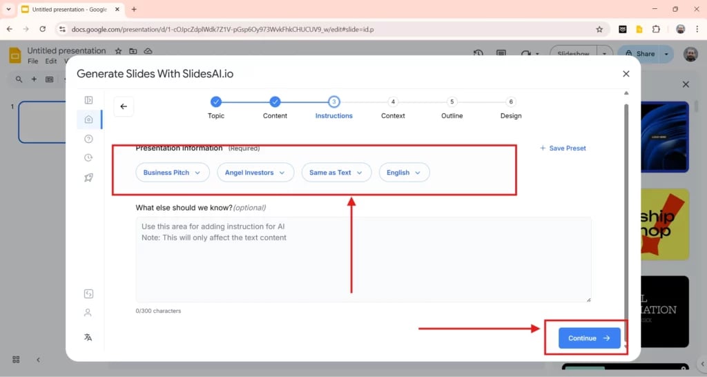 add details of yout presentation