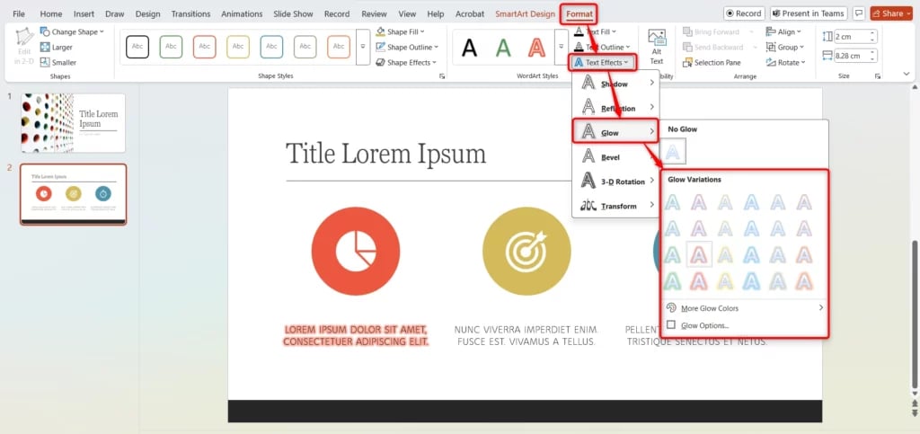 How to Highlight Text in PowerPoint Using Glow and Shadow Effects?