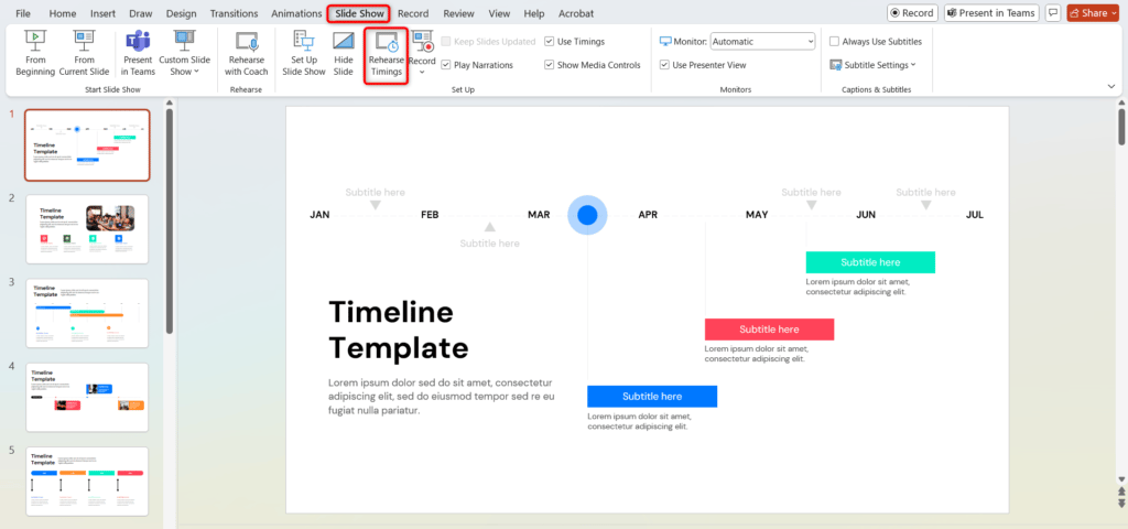 Use Rehearse Timings