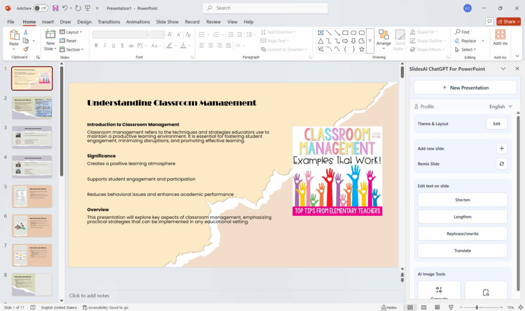 slidesai generated powerpoint presentation