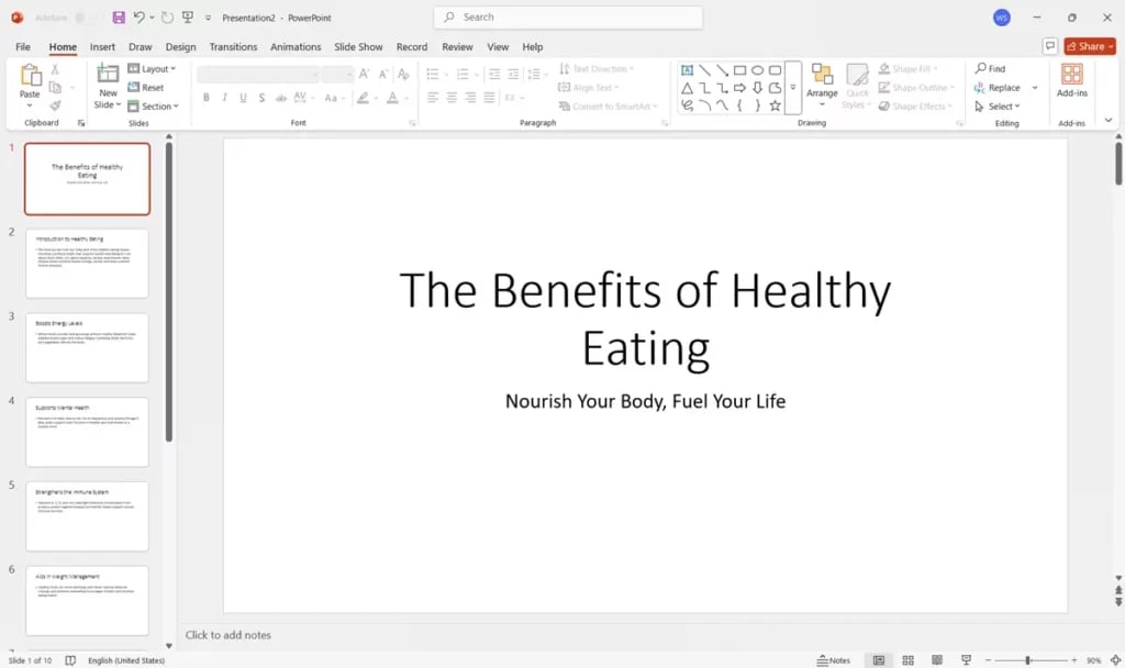 powerpoint presentation made through VBA code