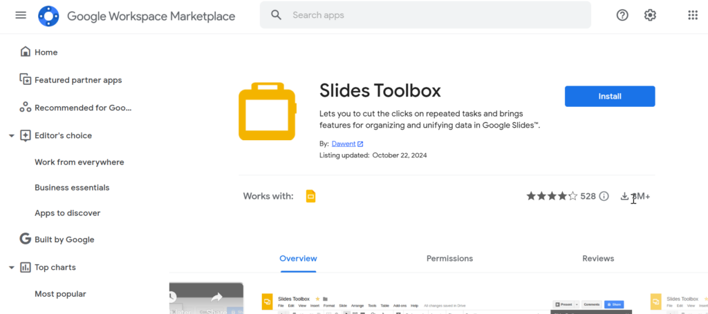 Slides Toolbox Add-on