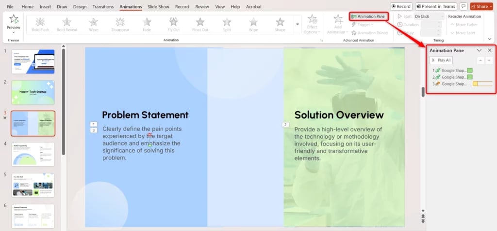 See all animation in your PowerPoint slide using Animation Pane