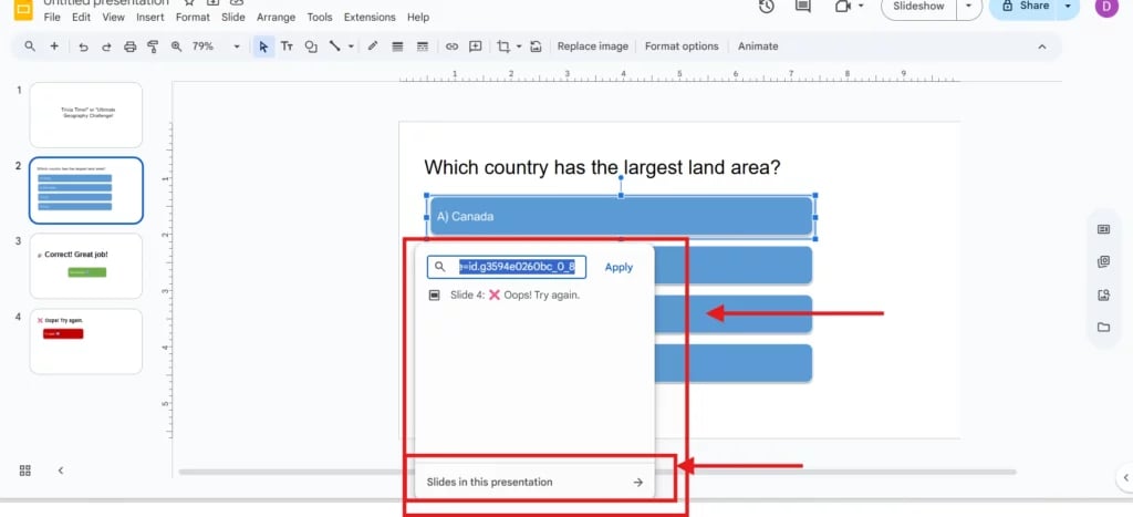 Hyperlink the Answers