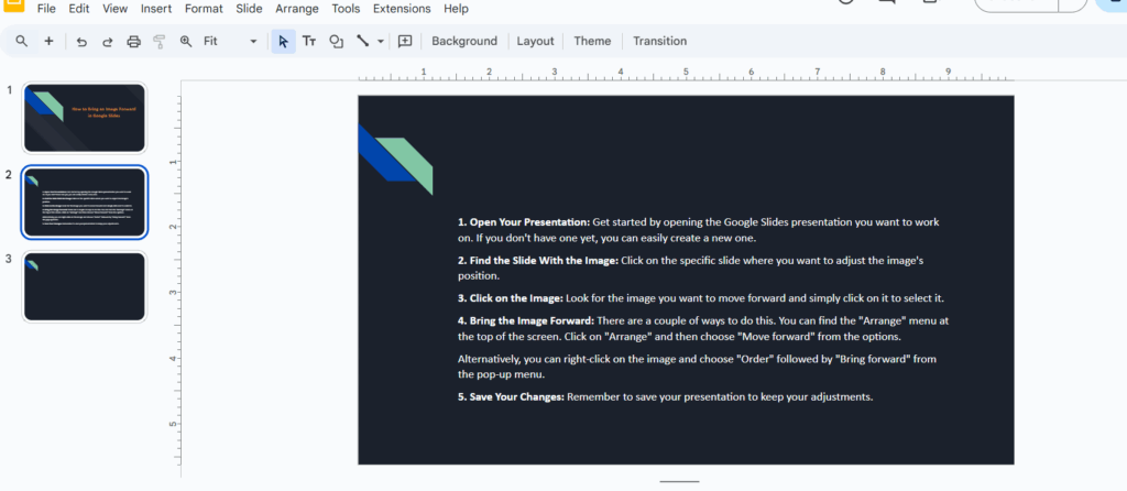 Select the text on the slide that you want to translate