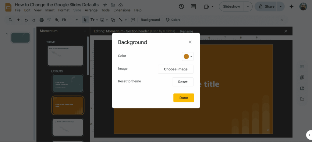 Set Fonts, Colors, and Layout Styles