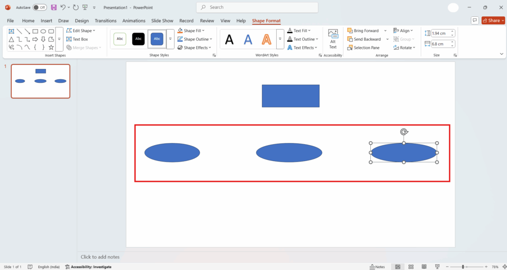 Add other shapes to create mind map in PowerPoint
