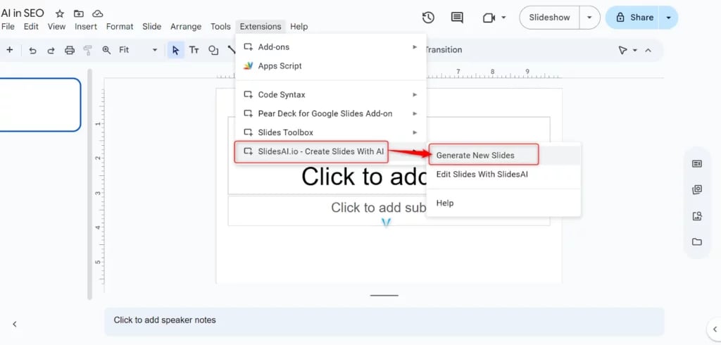 Generate new slides. 