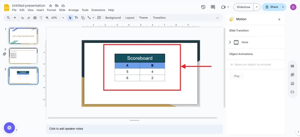 Set up the score board.