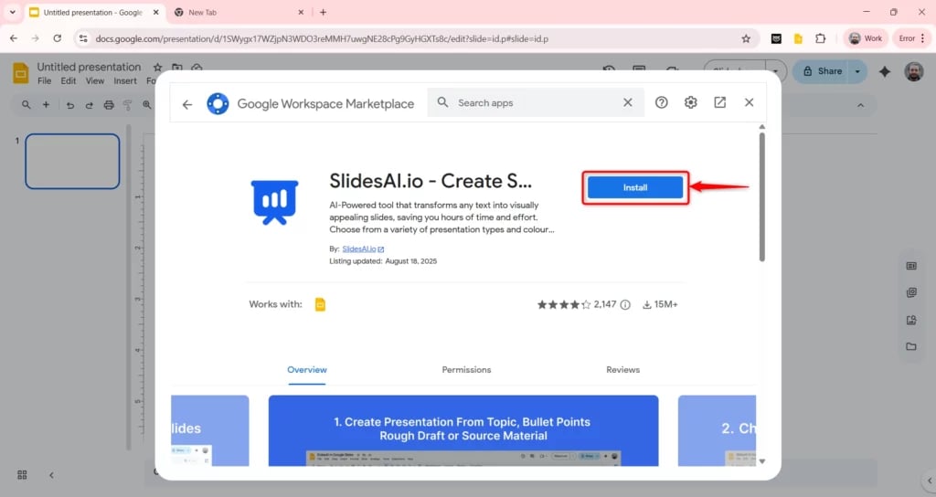 SlidesAI Google Slides Add-on 