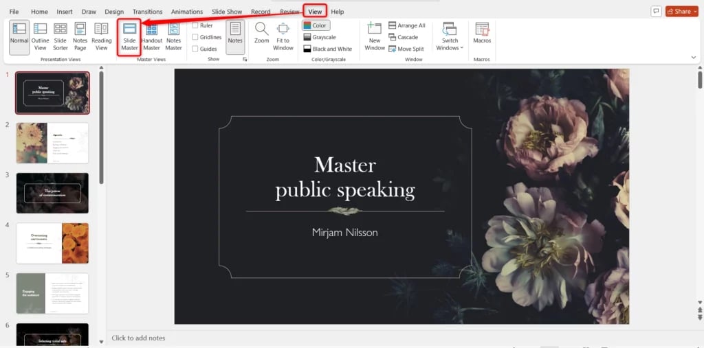 Add a Header Using Slide Master