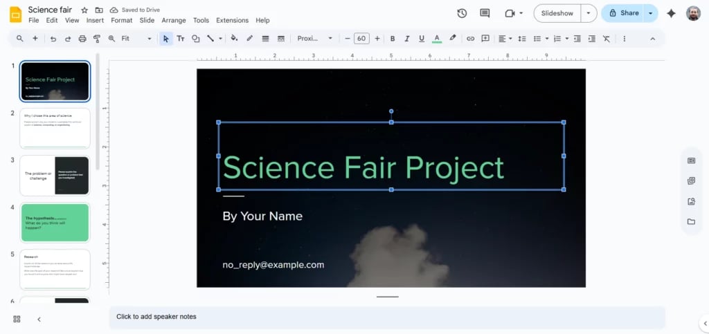 Apply the Sampled Color in Google Slides