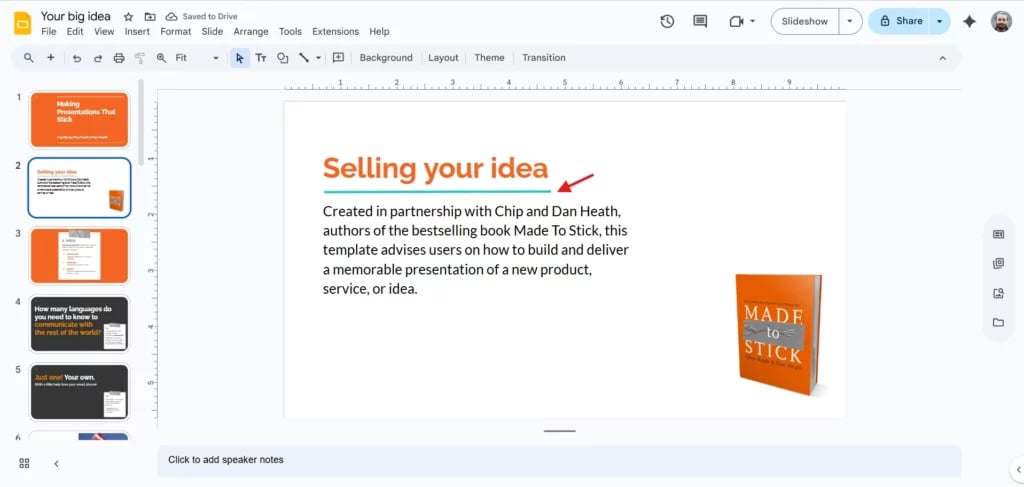 Choose a Thicker Line in Google Slides