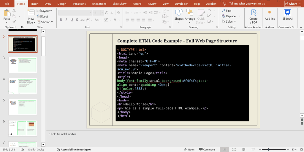 Final code review in PPT