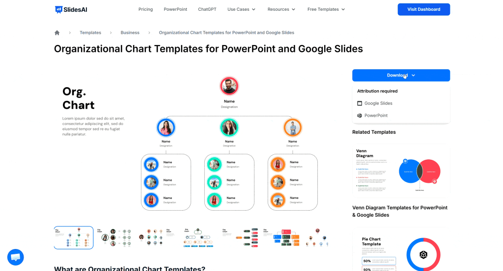 org chart using slidesai template