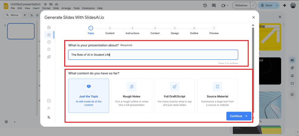 Add your presentation topic
