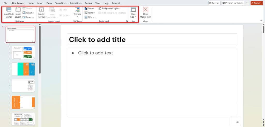 Step 2 Edit the Master Slide