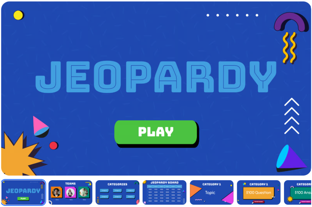 SlidesAI Jeopardy Presentation Template Preview