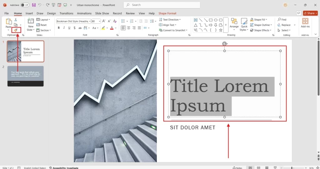 Use Format Painter in PowerPoint