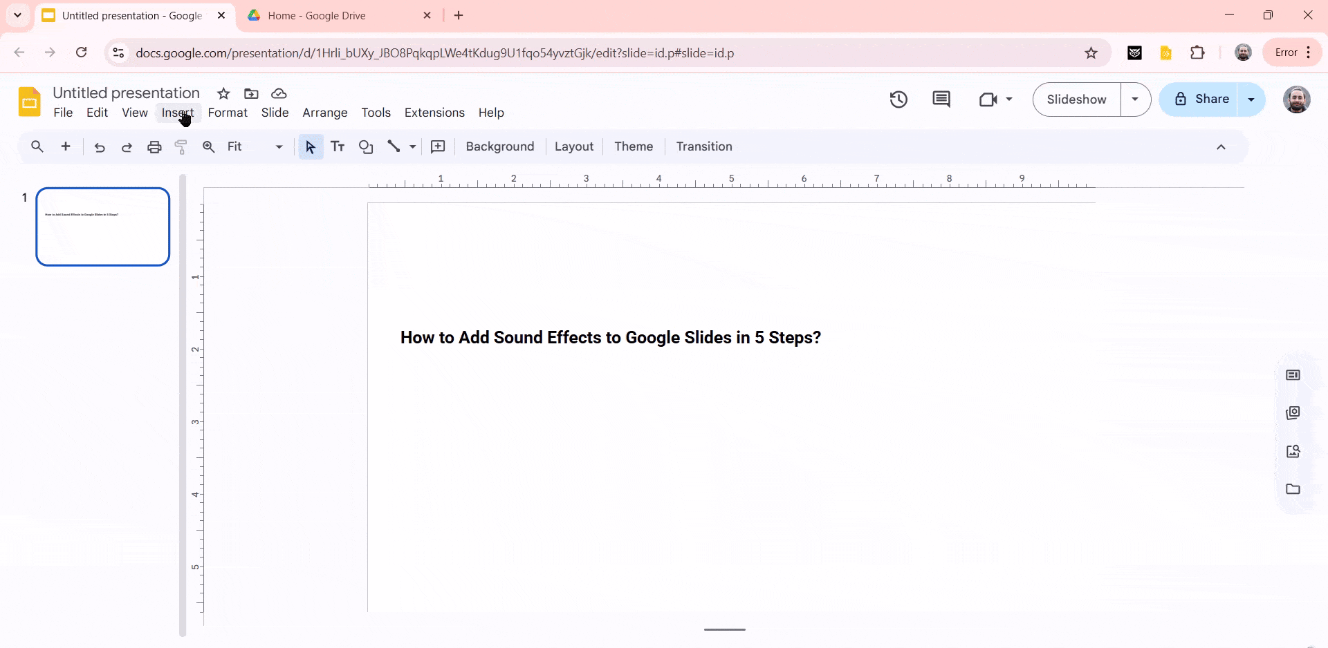 Add background music in Google Slides