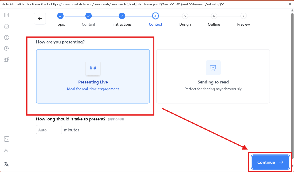 Choose how to present