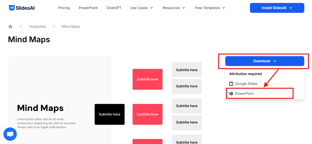 Download Mind map template