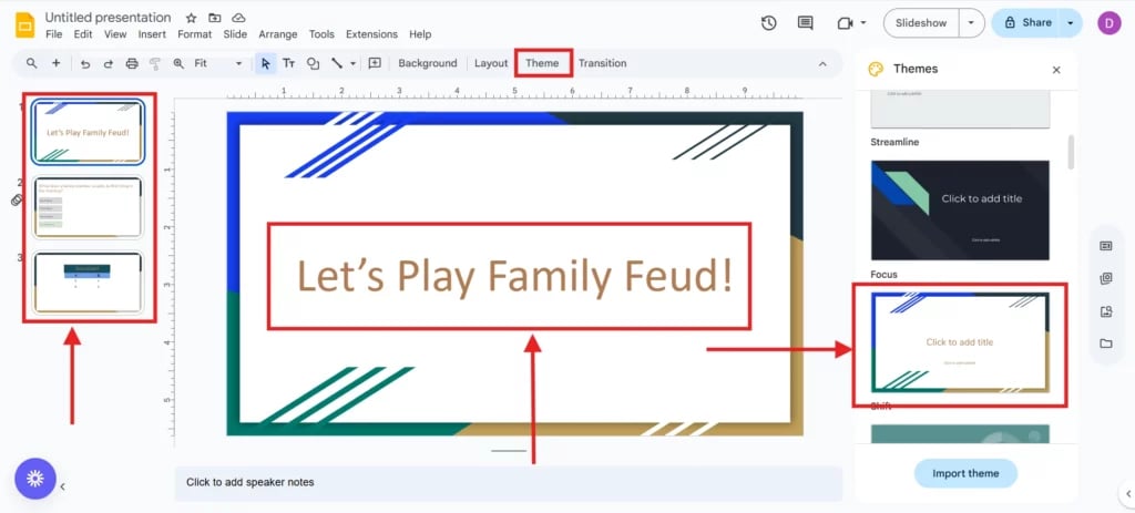 Open Google Slides and Set-up a Welcome Slide