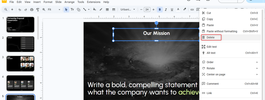 Removing a Manually Inserted Header