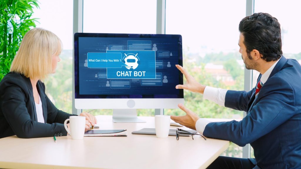ChatBot showing in computer screen