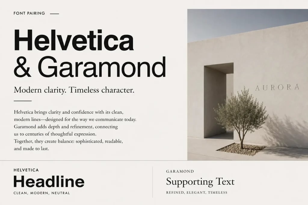 Helvetica and Garamond.